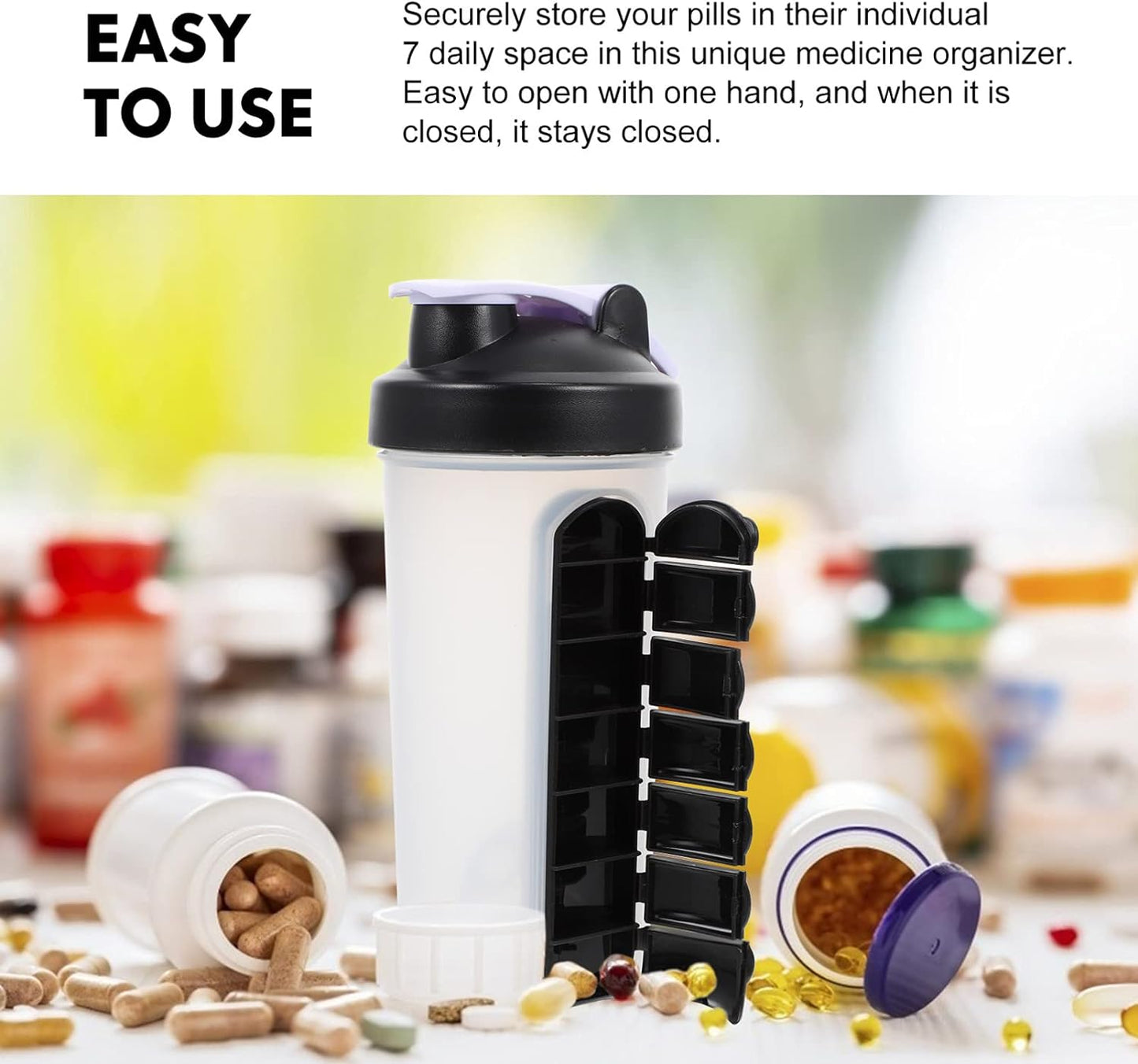 Vita bottle A Protein Mixer Shaker Cup with Water Storage - Fitness and Travel Bottle