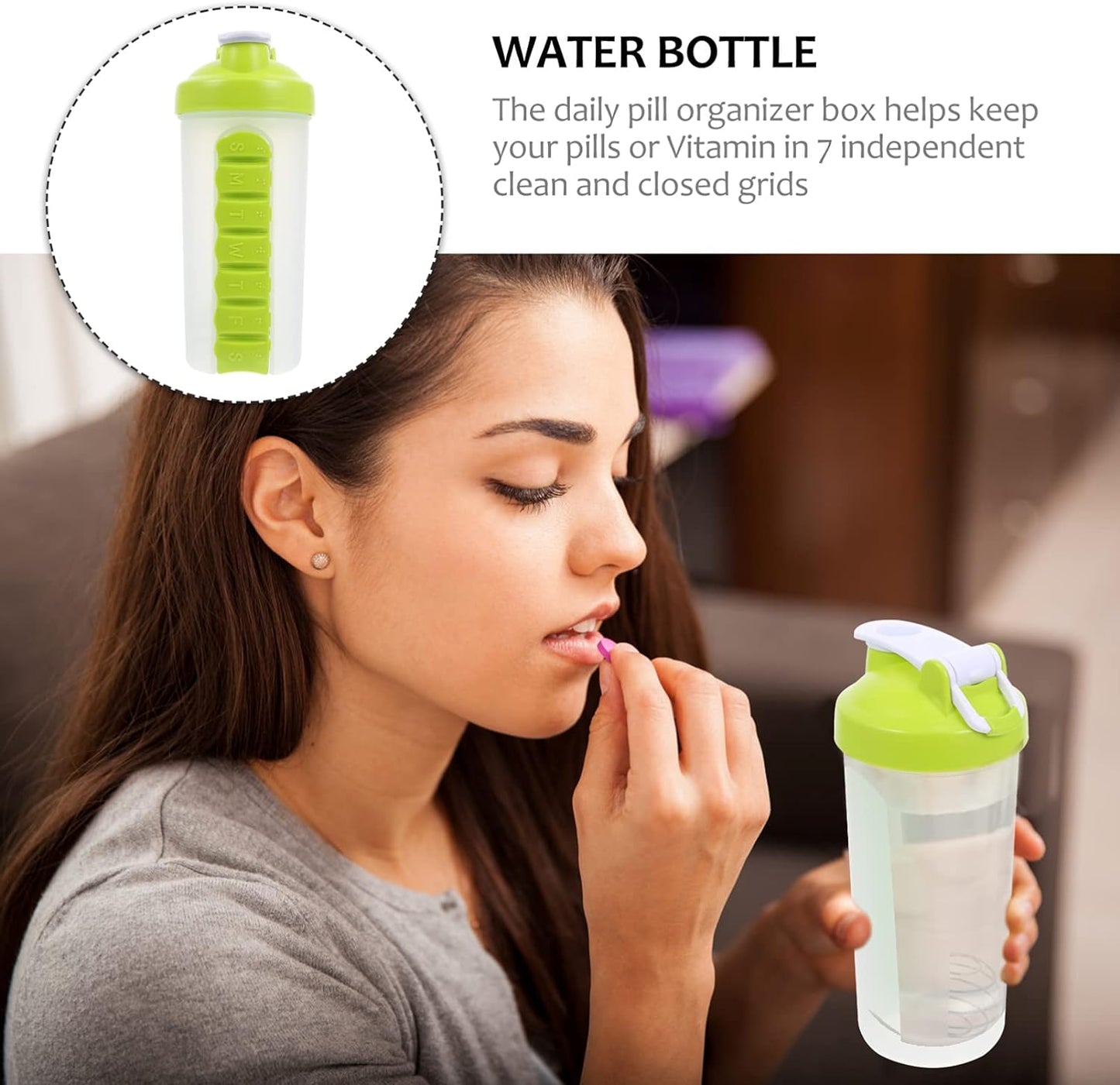 Vita bottle A Protein Mixer Shaker Cup with Water Storage - Fitness and Travel Bottle