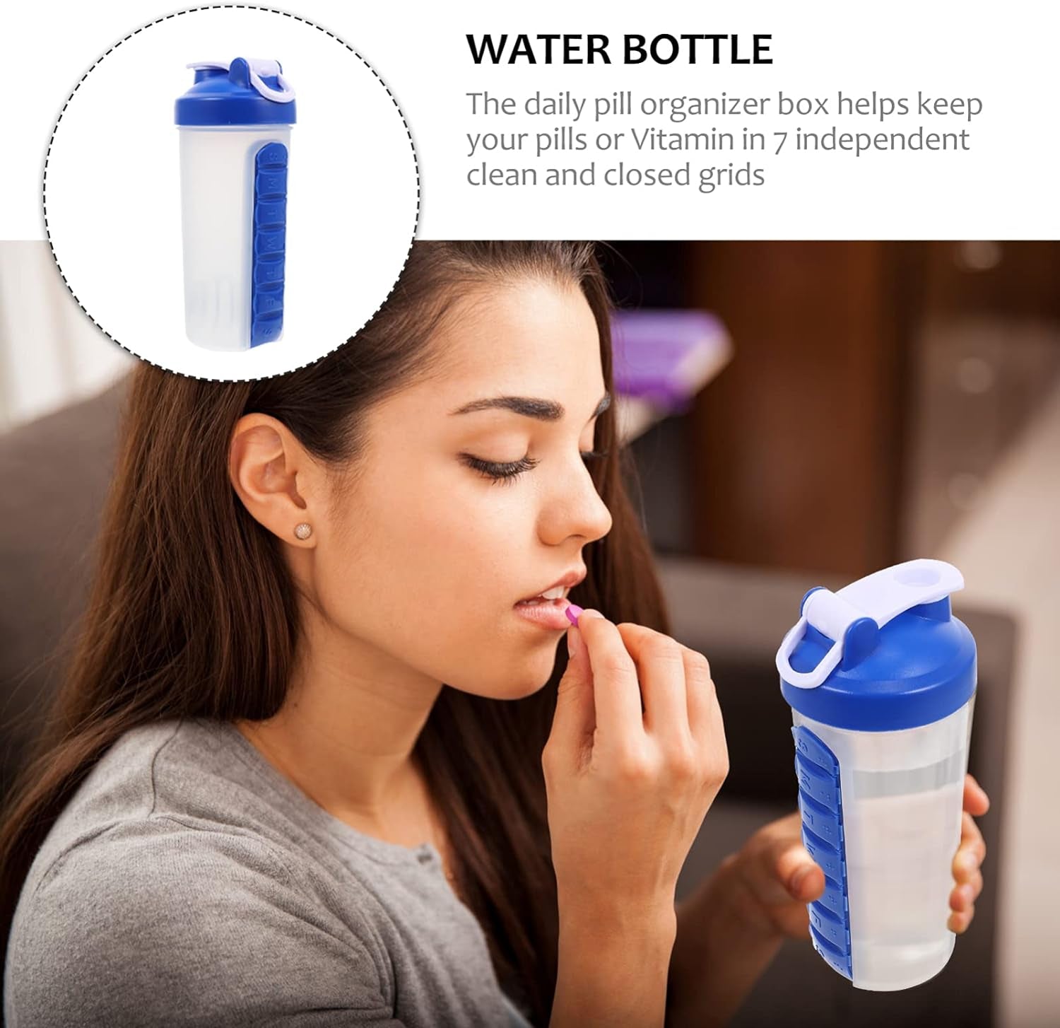 vita bottle A Protein Mixer Shaker Cup with Water Storage - Fitness and Travel Bottle